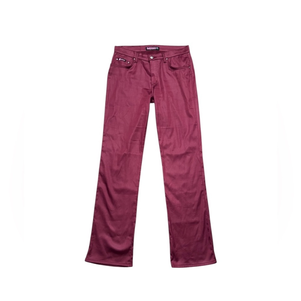Vintage Y2K BUBBLEGUM USA Shiny Red Faux Leather Pants 90s Grunge Rock Size 9/10